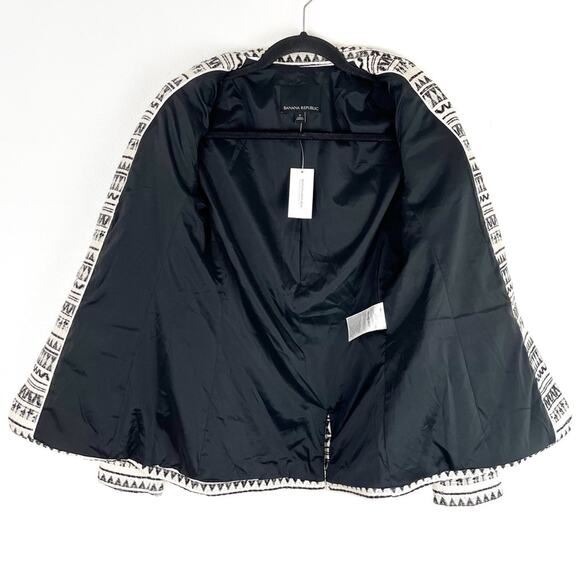 Banana Republic Womens Blazer Jacket Aztec Tribal Business Office Neutral 2 NWT - Picture 6 of 14